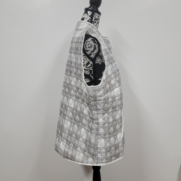 #227 Karen Scott good morning plaid puffer vest size XXL - Picture 9 of 9